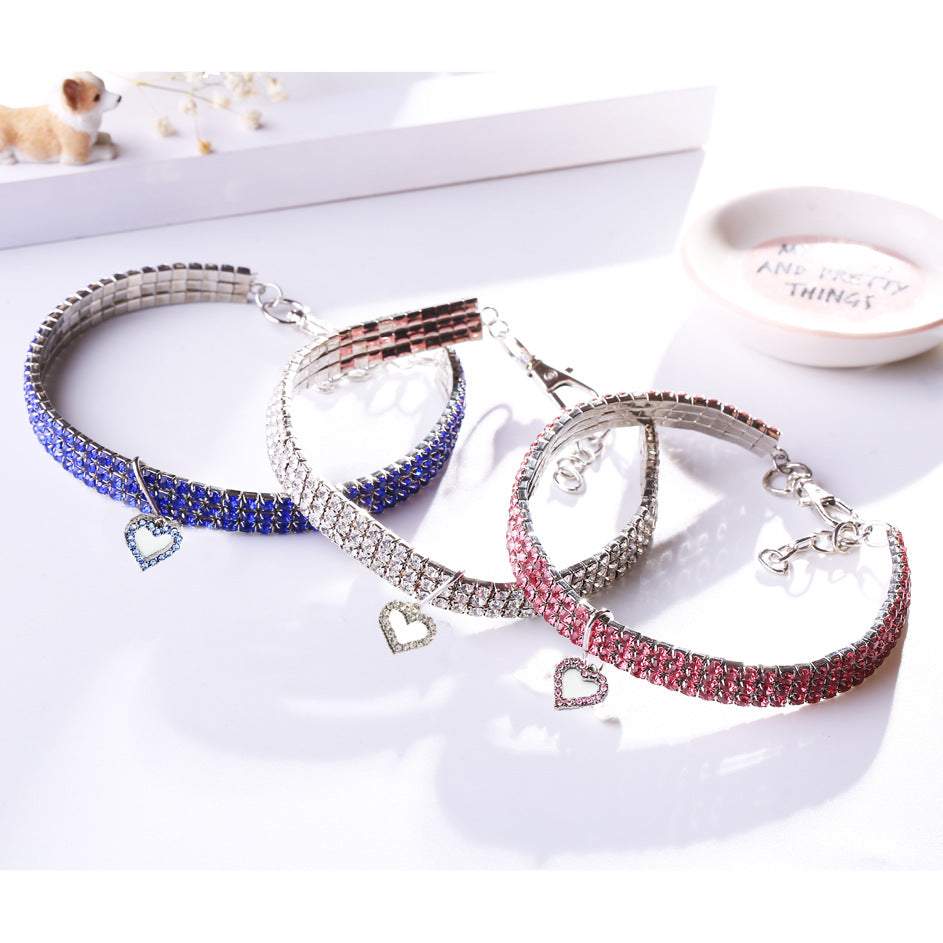 Pet Collars Rhinestone Elastic Pet Necklace Dog Chain