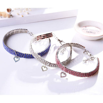 Pet Collars Rhinestone Elastic Pet Necklace Dog Chain