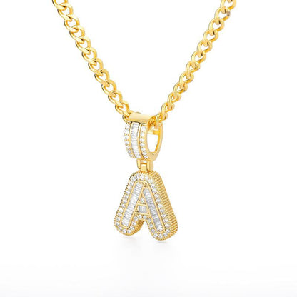 A-Z Iced Out Initial Zircon Letter Necklace