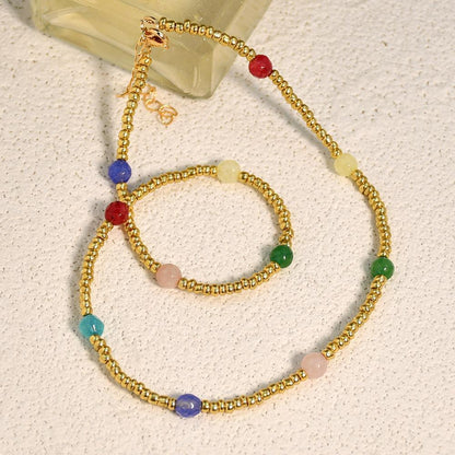 DIY Handmade Beaded Stone Necklace