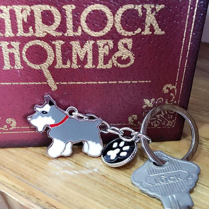 Pet Dog Painted Zinc Alloy Keychain