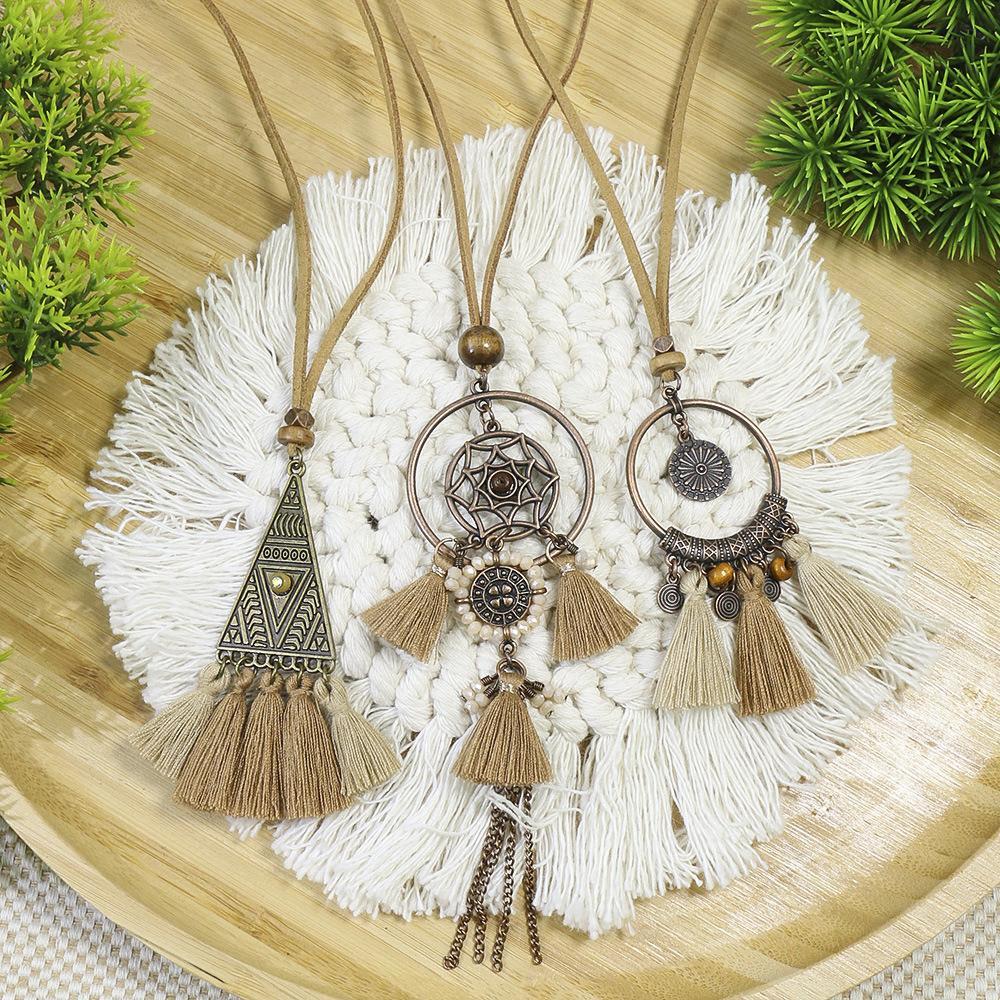 3pcs/set Bohemian Handmade Tassel Pendant Necklace