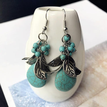 Bohemian Temperament Retro Artificial Turquoise Earrings