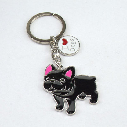 Multicolour Pet Dog Painted Zinc Alloy Keychain