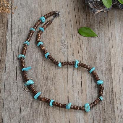 Bohemian Coconut Shell Turquoise Necklace