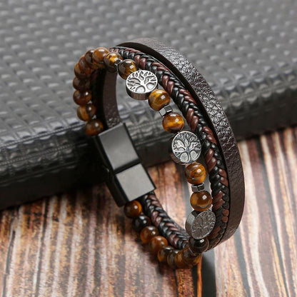 Geometric Gem Metal Patchwork Men'S Bracelets