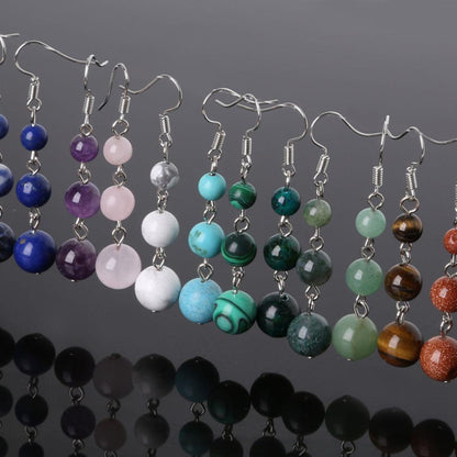 Women Summer Natural Stone Drop Earrings