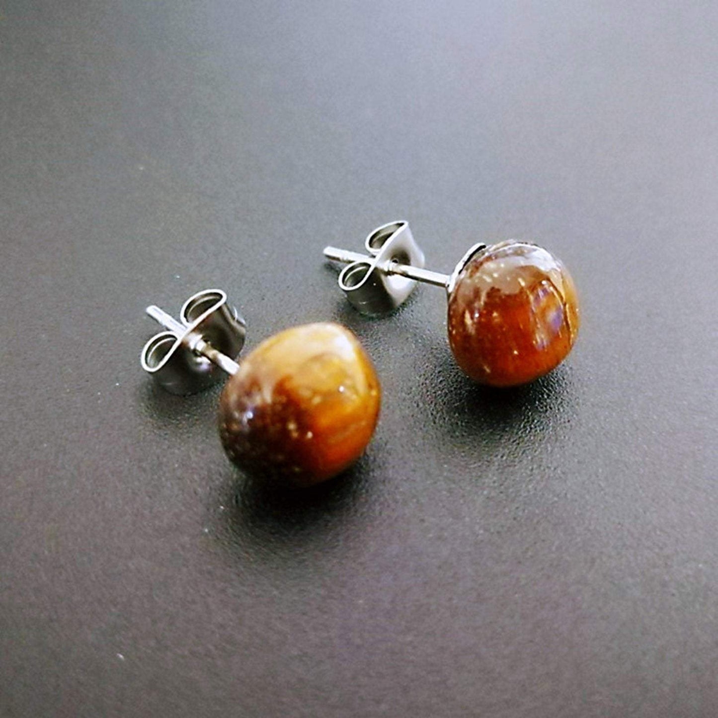 Natural Stone Ear Post Stud Earrings