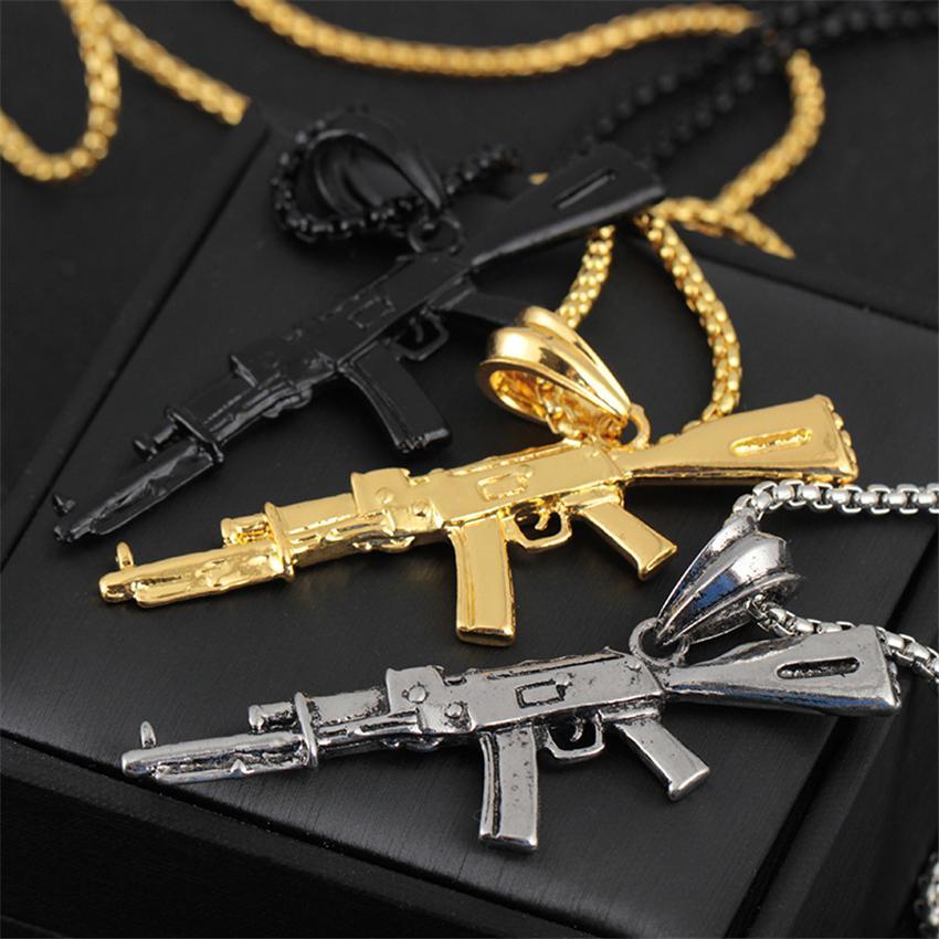 Stylish Gun Pendants Necklace For Men