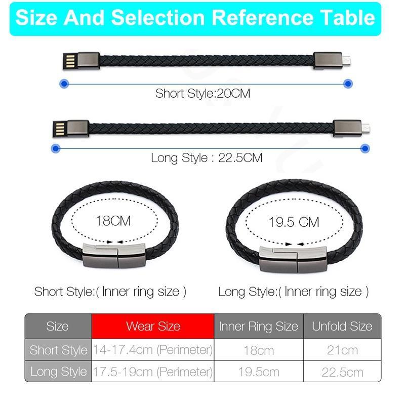 Portable Bracelet Wearable USB Wrist Data Cable Type C