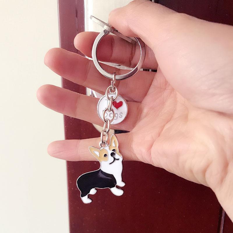 Pet Dog Painted Zinc Alloy Keychain