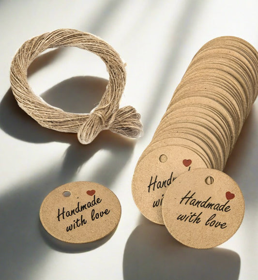 100Pcs Round Kraft Paper Gift Handmade Tags