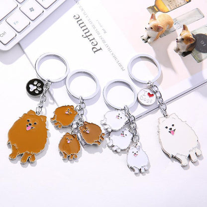 Multicolour Pet Dog Painted Zinc Alloy Keychain