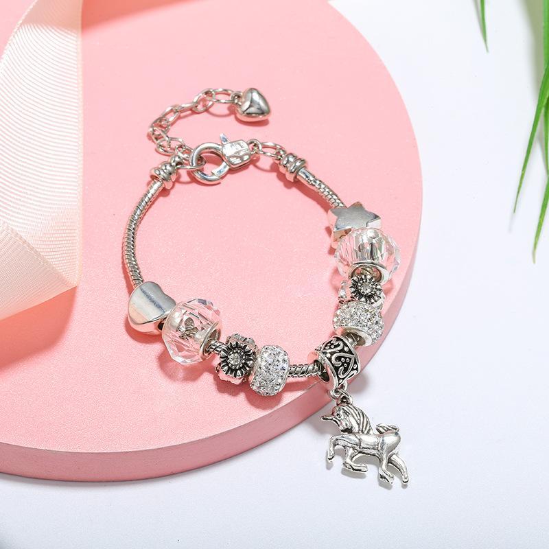 Crystal Unicorn DIY Men's and Women's Snake Bone Bracelet