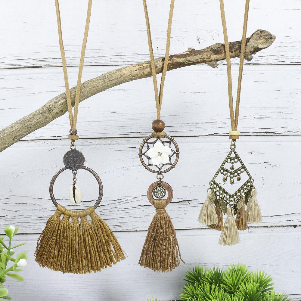 3pcs/set Bohemian Handmade Tassel Pendant Necklace