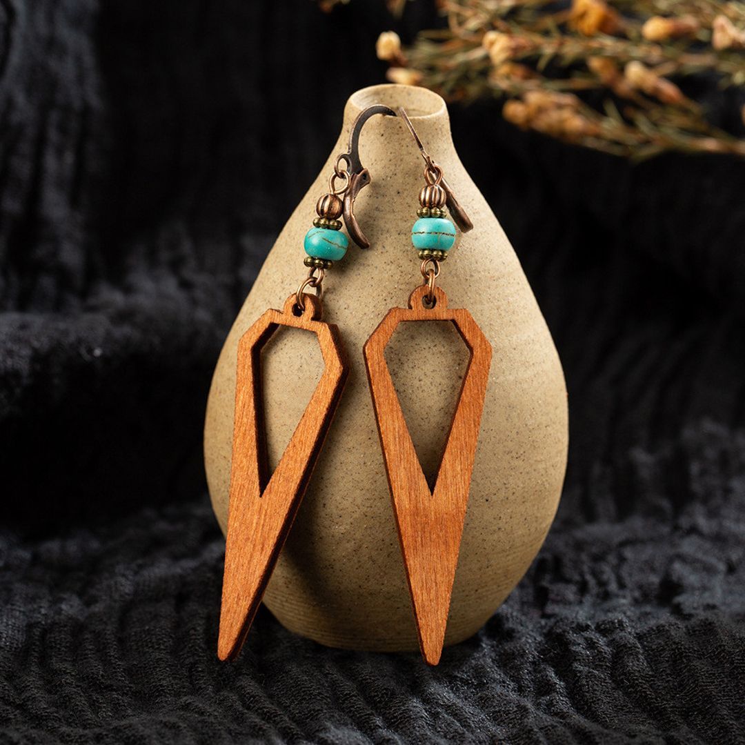 84 Pairs Bohemian Handmade Natural Wooden Earrings