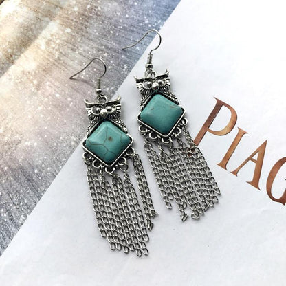 Bohemian Temperament Retro Artificial Turquoise Earrings