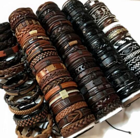 100pcs Retro Leather Ethnic Tribal Jewelry Bracelets