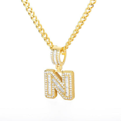 A-Z Iced Out Initial Zircon Letter Necklace