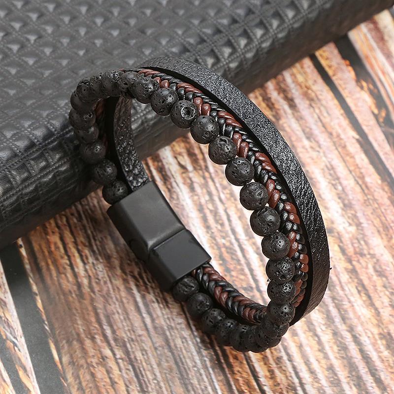 Geometric Gem Metal Patchwork Men'S Bracelets