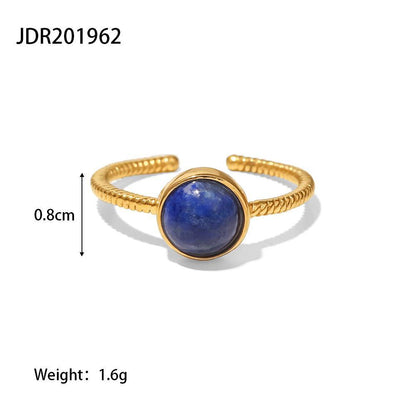 Retro Irregular Gems Do Not Fade Stainless Steel Open Ring