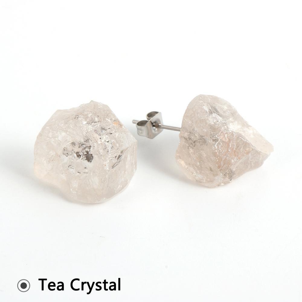 14 Style Irregular Natural Stone Stud Earrings