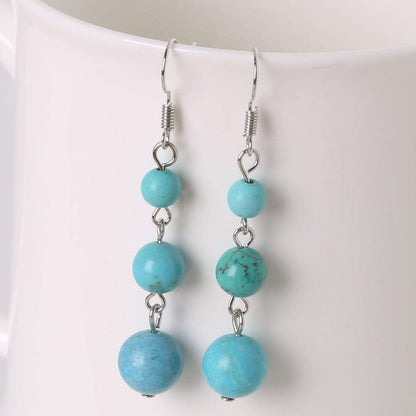 Women Summer Natural Stone Drop Earrings