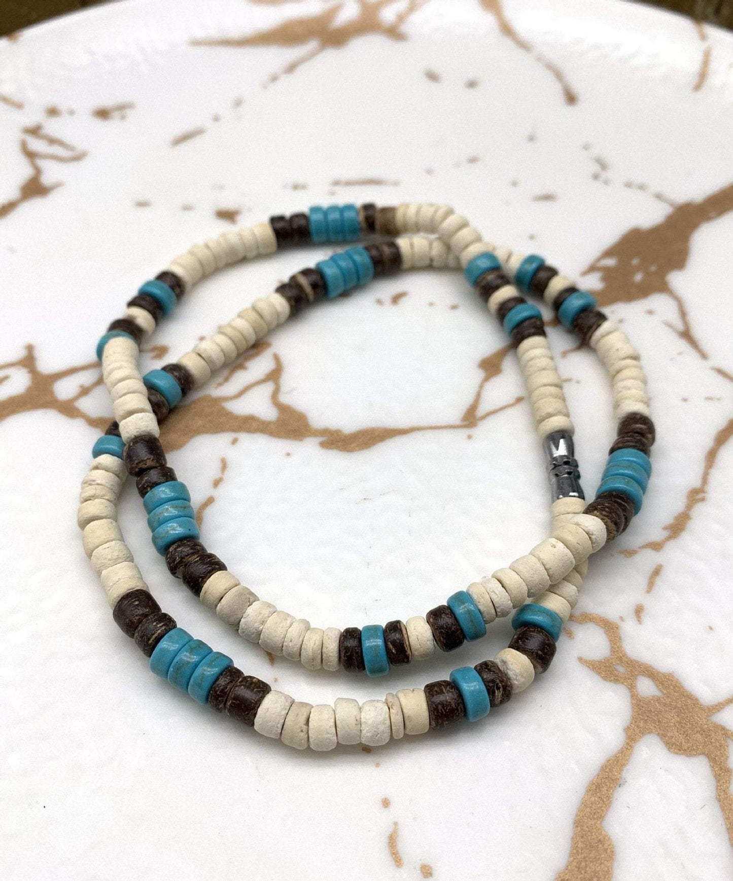 Bohemian Coconut Shell Turquoise Necklace