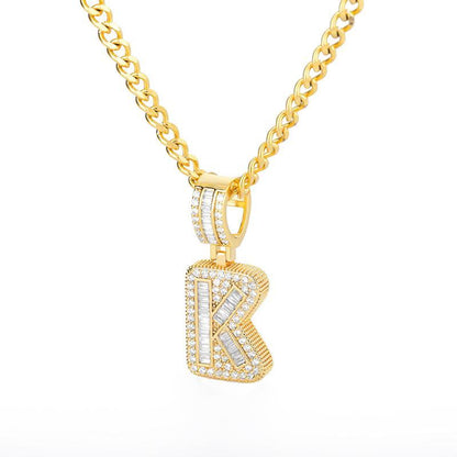 A-Z Iced Out Initial Zircon Letter Necklace