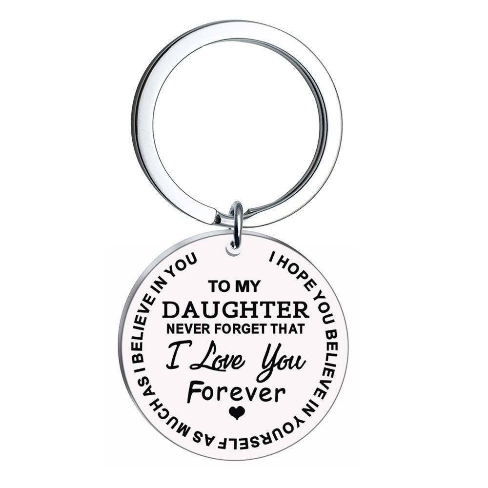 TO MY DAUGHTER/SON Stainless Steel Jewelry Round Keychain