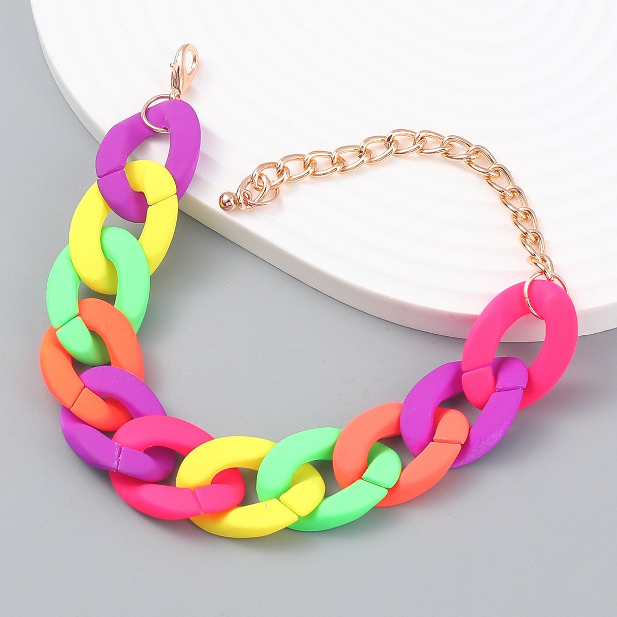 Women's Fashion Solid colour Hard Rubber Bracelet