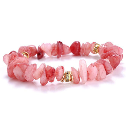 Irregular Natural Stone Crystal Beads Stretch Bracelet