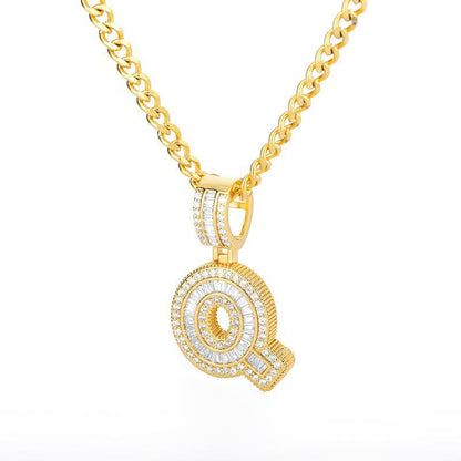 A-Z Iced Out Initial Zircon Letter Necklace