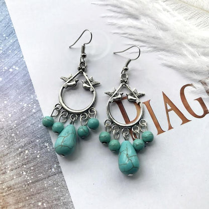 Bohemian Temperament Retro Artificial Turquoise Earrings