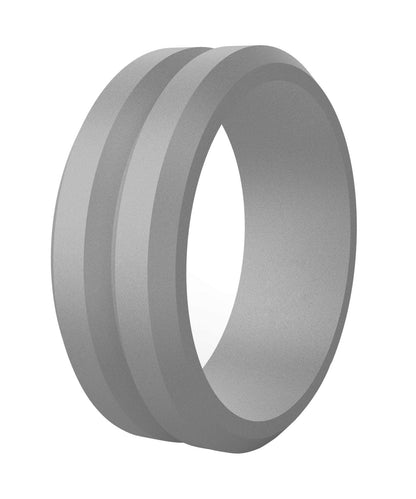 V Groove Beveled Men's Silicone Ring