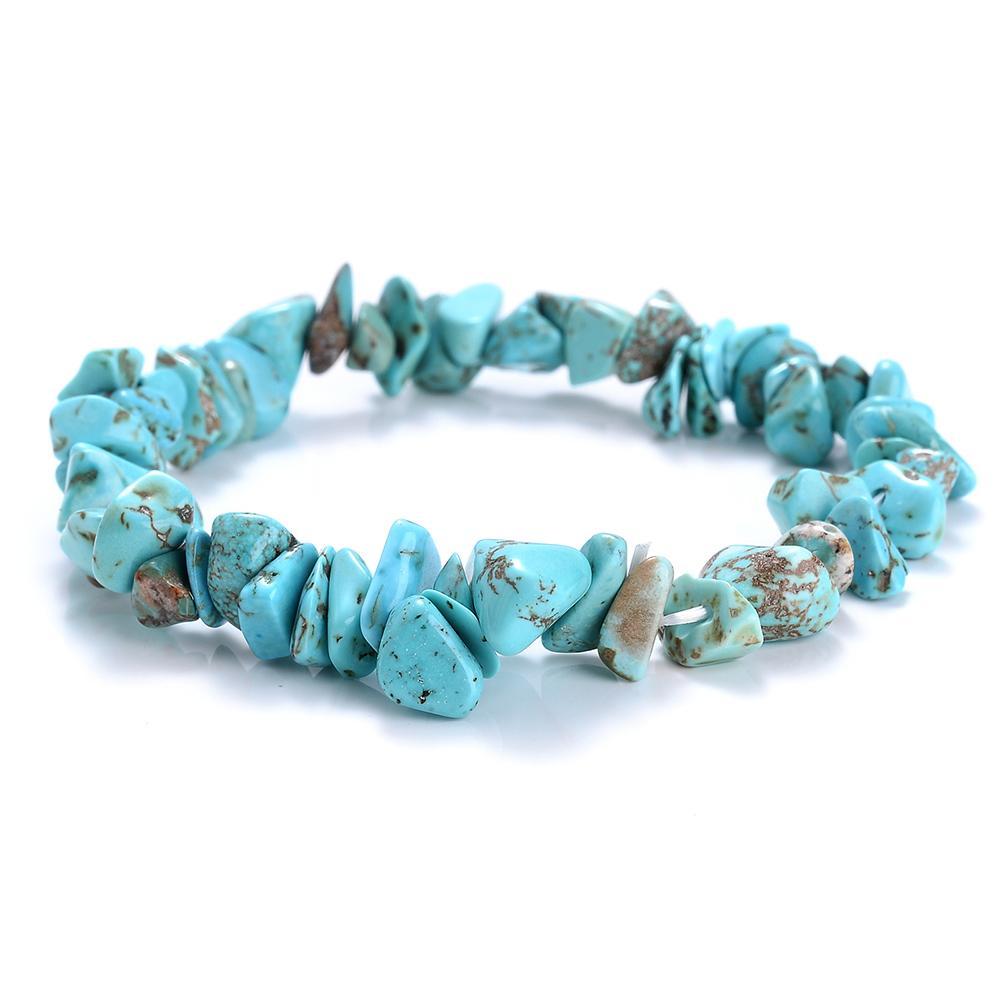 Irregular Natural Stone Crystal Beads Stretch Bracelet