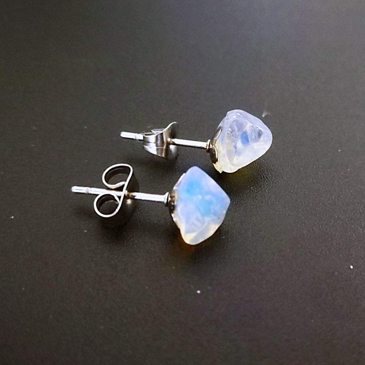 Natural Stone Ear Post Stud Earrings