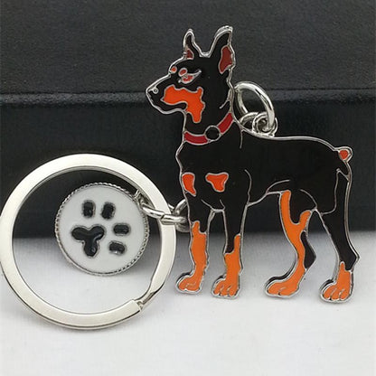 Pet Dog Painted Zinc Alloy Keychain