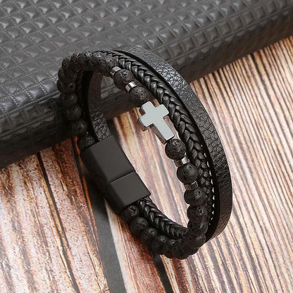 Geometric Gem Metal Patchwork Men'S Bracelets