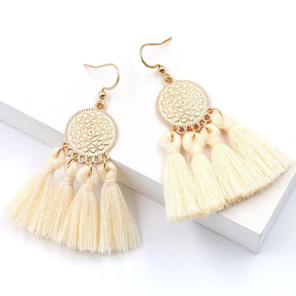 Boho Chic Brilliant Multicoloured Tassel Earrings