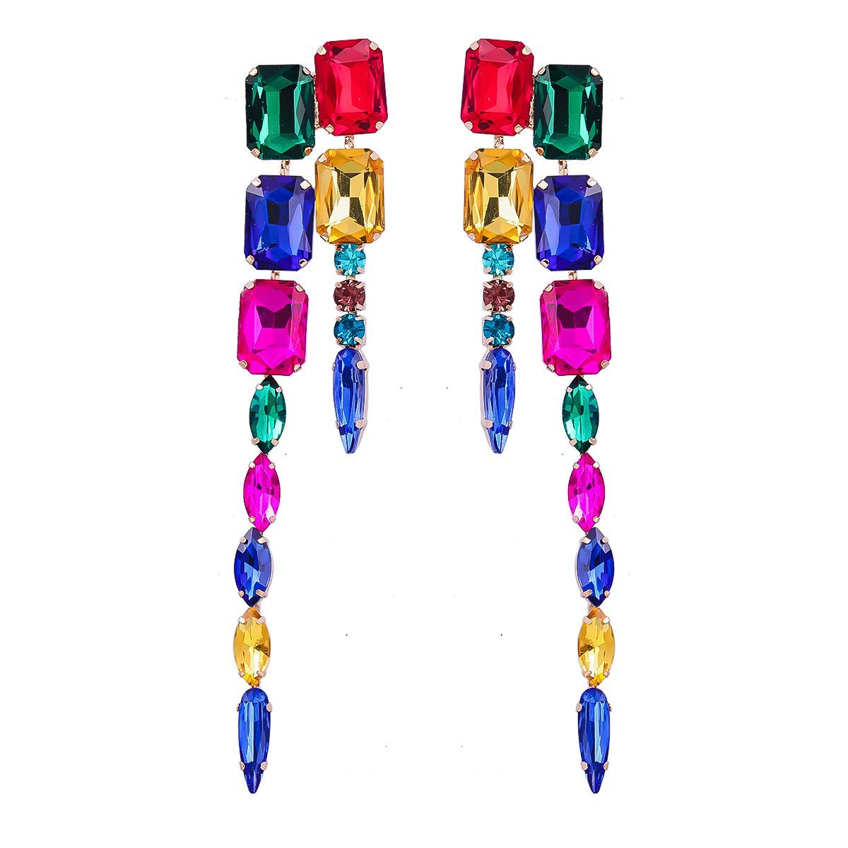 Women's Fashion Pendant Multicolour Rhinestone Earrings