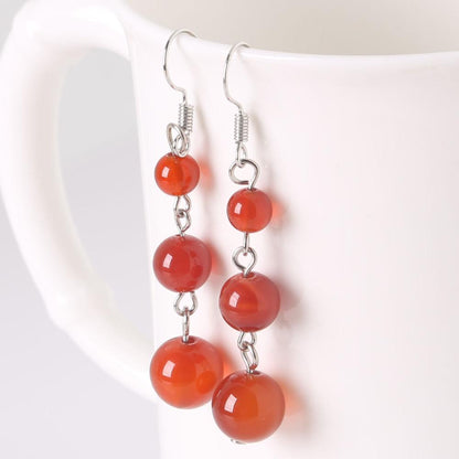 Women Summer Natural Stone Drop Earrings