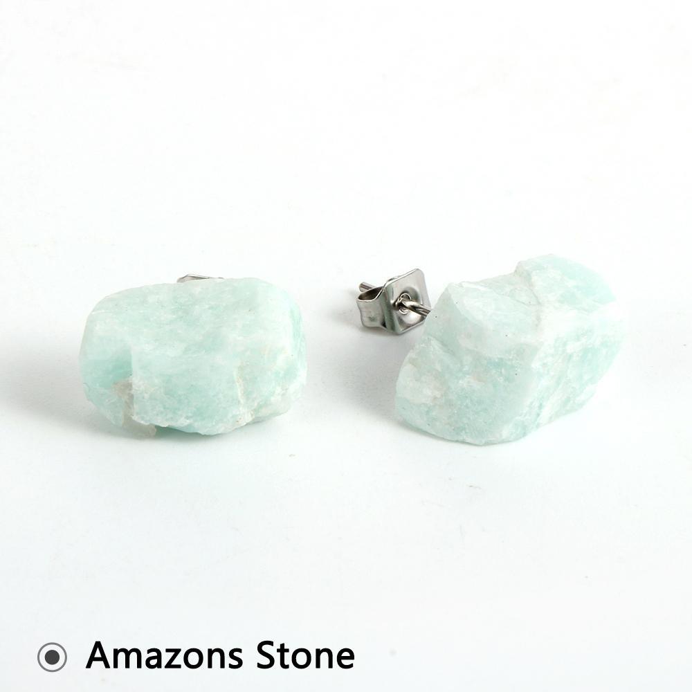 14 Style Irregular Natural Stone Stud Earrings