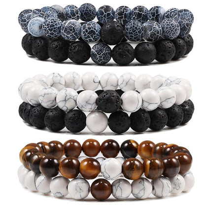 Natural Stone Lava Beaded Yoga Bracelets