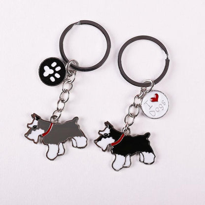 Pet Dog Painted Zinc Alloy Keychain