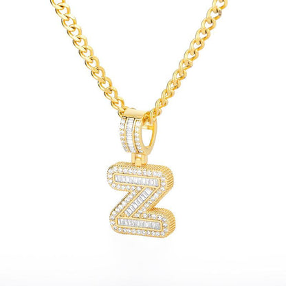 A-Z Iced Out Initial Zircon Letter Necklace