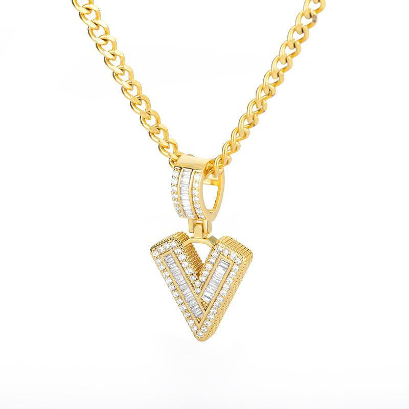 A-Z Iced Out Initial Zircon Letter Necklace