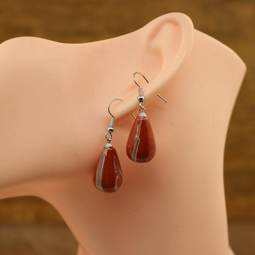 Natural Stone Quartz Tear Water Drop Hook Earring