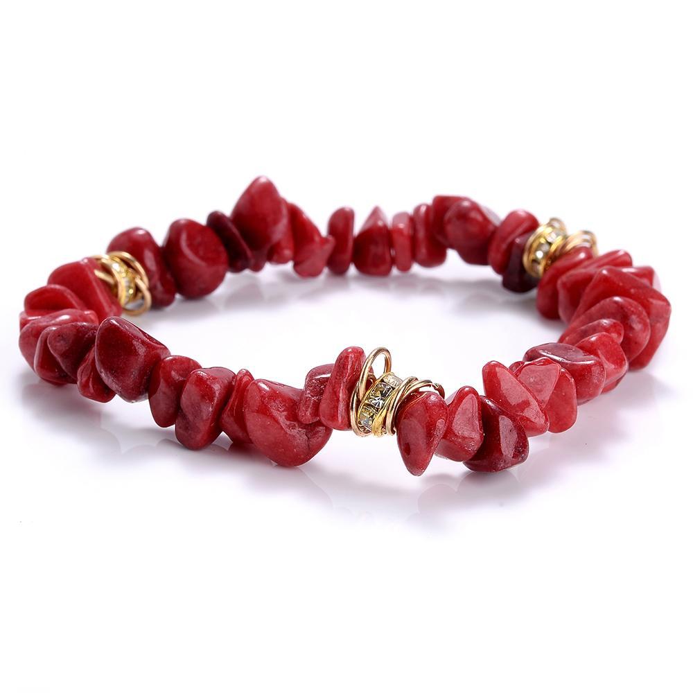 Irregular Natural Stone Crystal Beads Stretch Bracelet