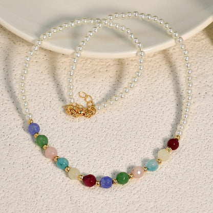 DIY Handmade Beaded Stone Necklace